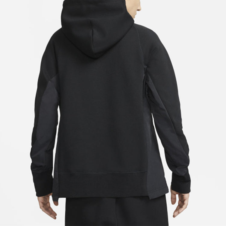 Nike x sacai Logo Printing Splicing Contrasting Hoodie Asia Sizing 'Black' CZ4695-010