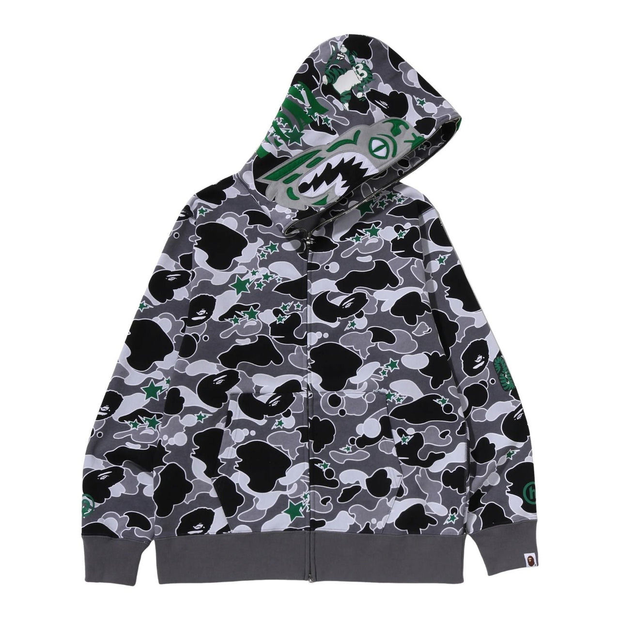 A Bathing Ape x Hidden NY Psyche Camo Full Zip Hoodie 'Grey' 1M23-115-901-HOD