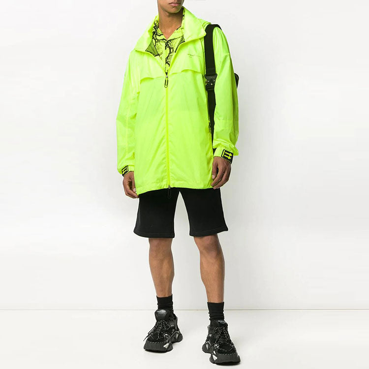 Off-White SS21 Thin and light Alphabet Jacket Loose Fit Green OMEB014R20D160216210