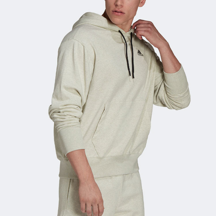 Men's adidas Botandye Solid Color Logo Loose Athleisure Casual Sports Pullover Light Khaki HF4500