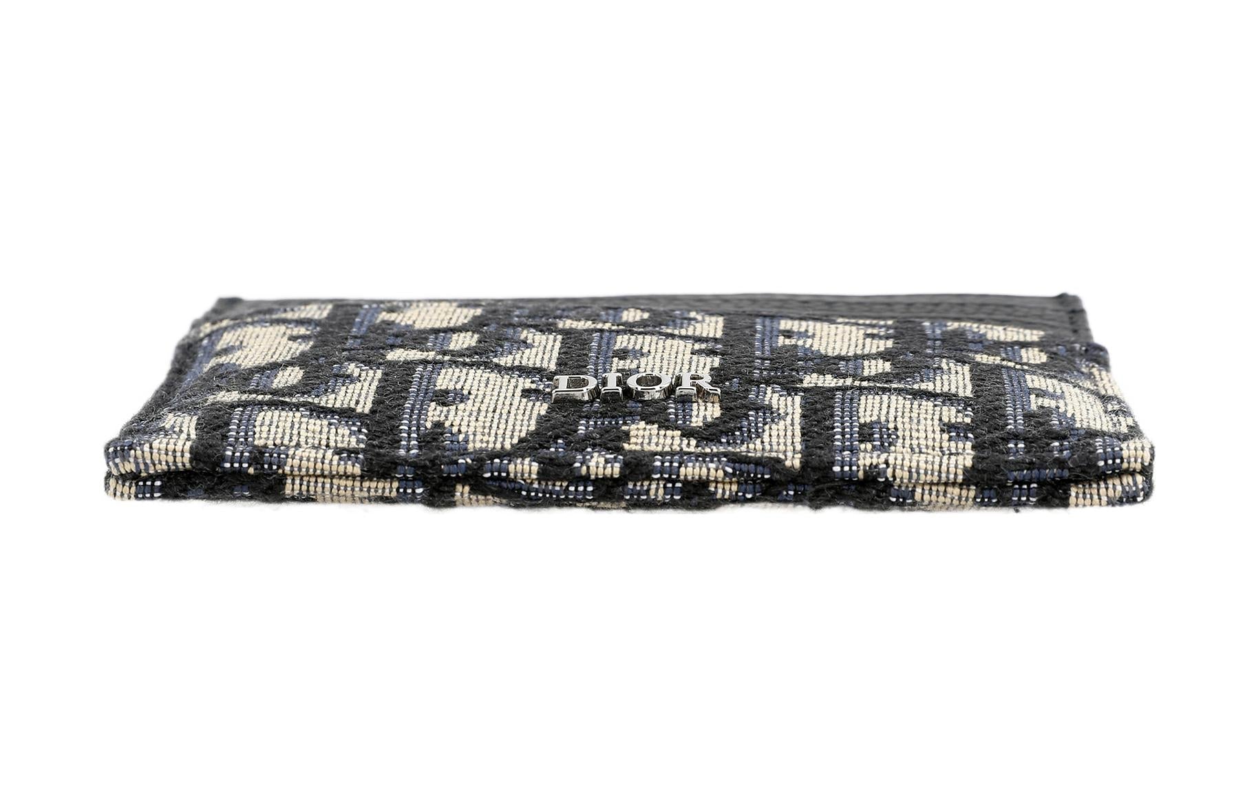 DIOR Card Holder 'Beige Black Oblique Jacquard' 2ESCH135YSE-H05E