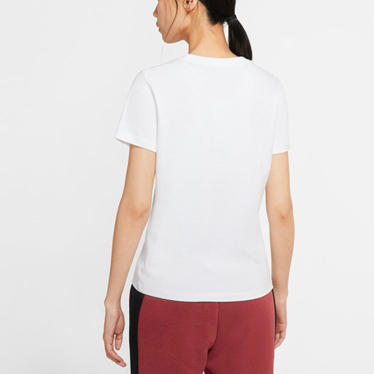 (WMNS) Nike Cartoon Logo Knit Short Sleeve 'White' CW6758-100