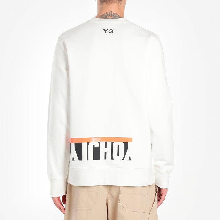 Men's Y-3 Alphabet Printing Pattern Round Neck Pullover White FS5594
