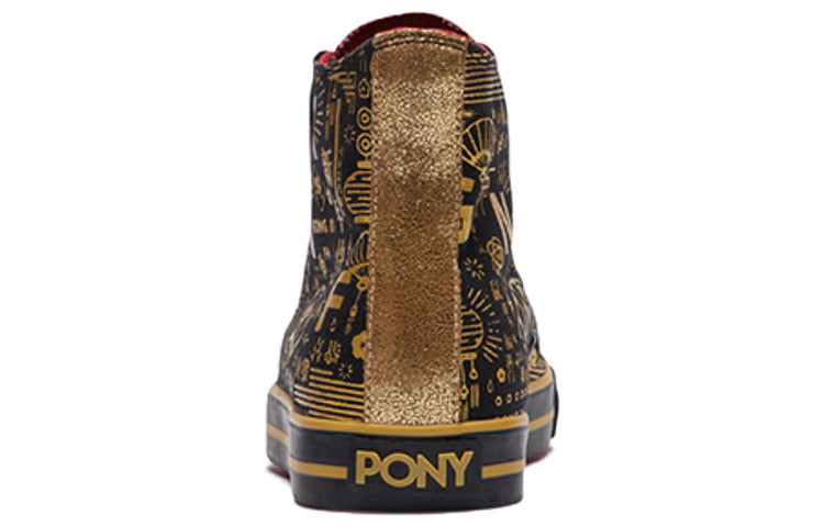 PONY Casual Canvas Shoes Black/Golden 01U1SH11BK