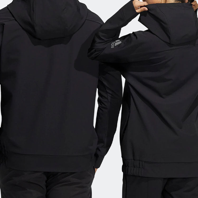 adidas Athleisure Casual Sports Hooded Jacket Couple Style Black HE5265