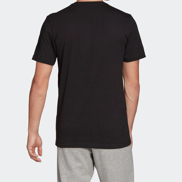 adidas logo Printing Round Neck Pullover Sports Short Sleeve Black FN1727