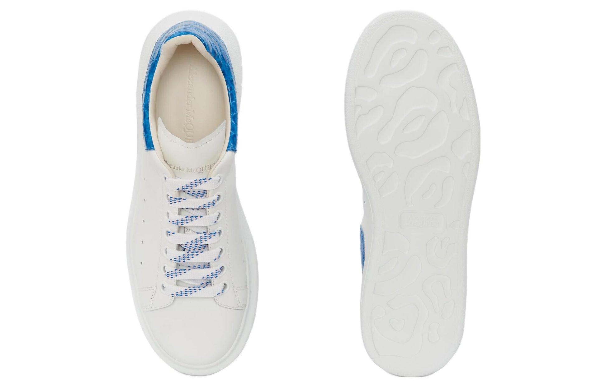 Alexander McQueen Oversized Sneaker 'White Ultramarine Crocodile' 625162WHYB89407