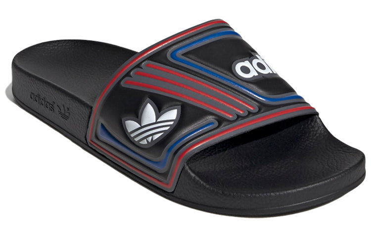 (WMNS) adidas originals Adilette Slides 'Black Red Blue' EE6177