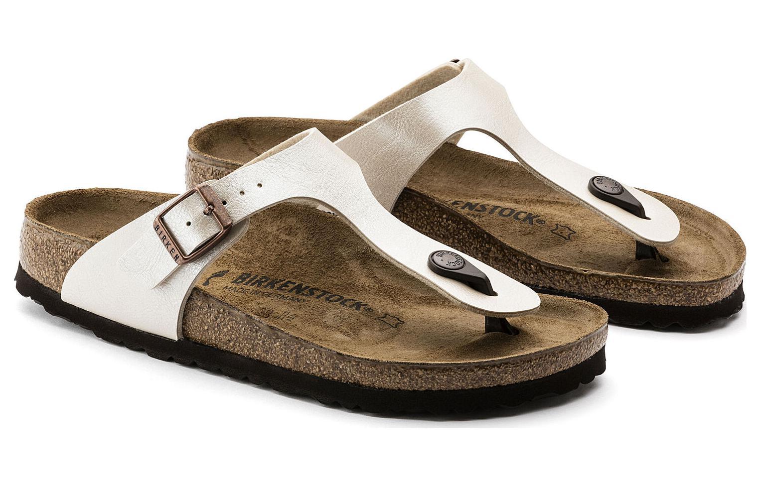 Birkenstock Gizeh Birko-Flor Graceful Narrow Fit Sandals 'Pearl White' 0943873