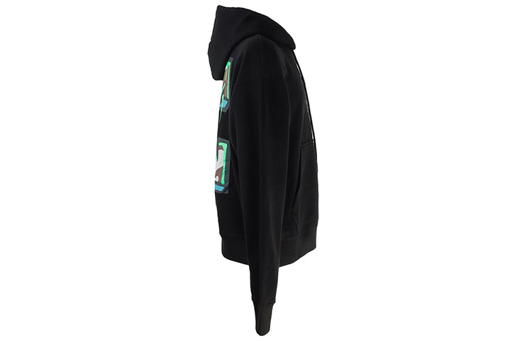 Men's Off-White Logo Embroidered Arrow Long Sleeves Black OMBB085S22FLE0111001