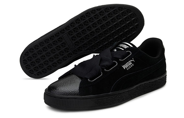 (WMNS) PUMA Suede Heart Bubble 'Black White' 366441-01