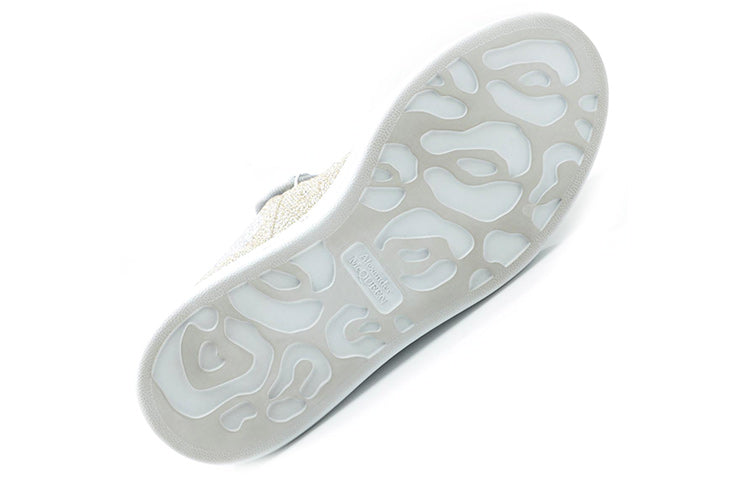 (WMNS) Alexander McQueen Shiny Fabric Sneakers 'Gold Silver' 559697W4JR08074