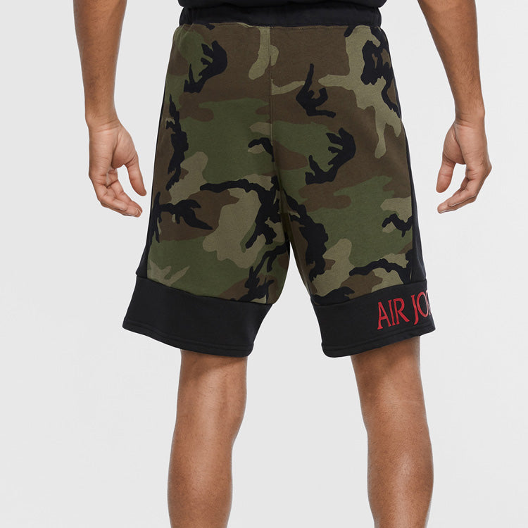 Air Jordan Jumpman Classics Camo Camouflage Knit Shorts Olive Green CU2908-222