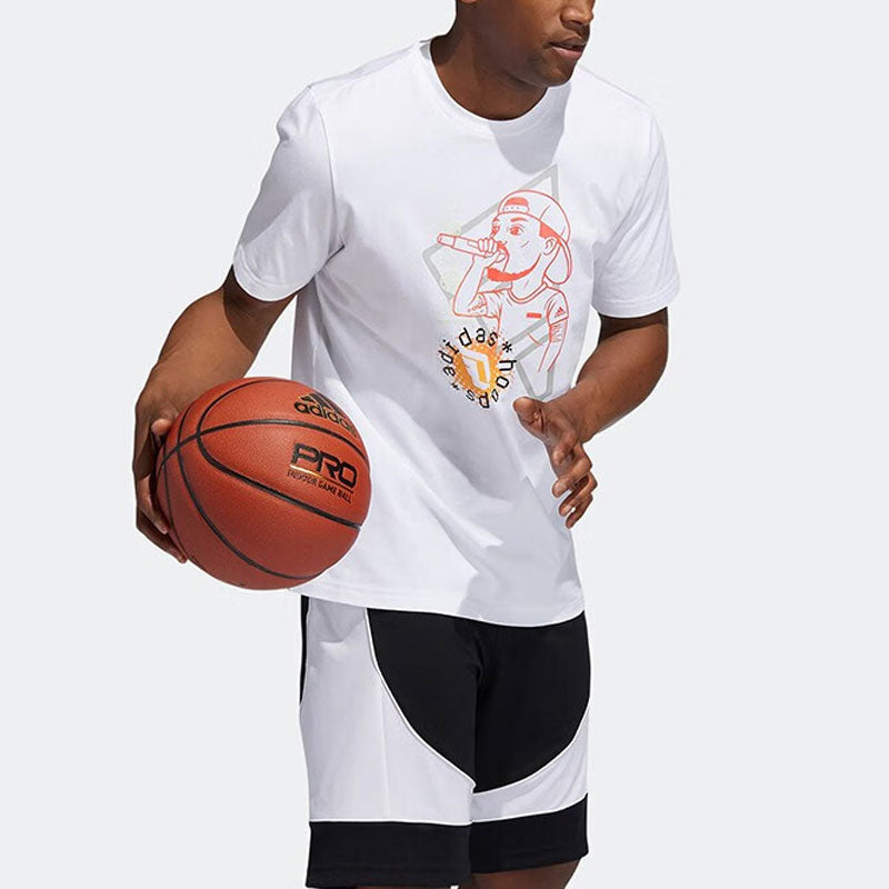 adidas Dame Social Short Sleeve T-Shirts 'White' GI8891