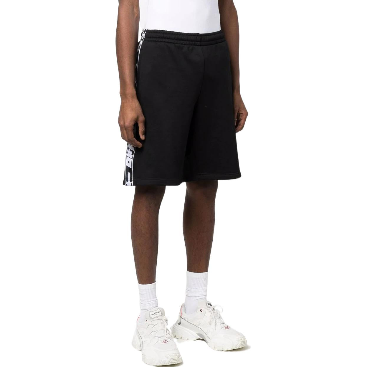 Men's Off-White FW22 Side Logo Elastic Waistband Sports Ordinary Version Black Shorts OMVH017C99FAB0011001