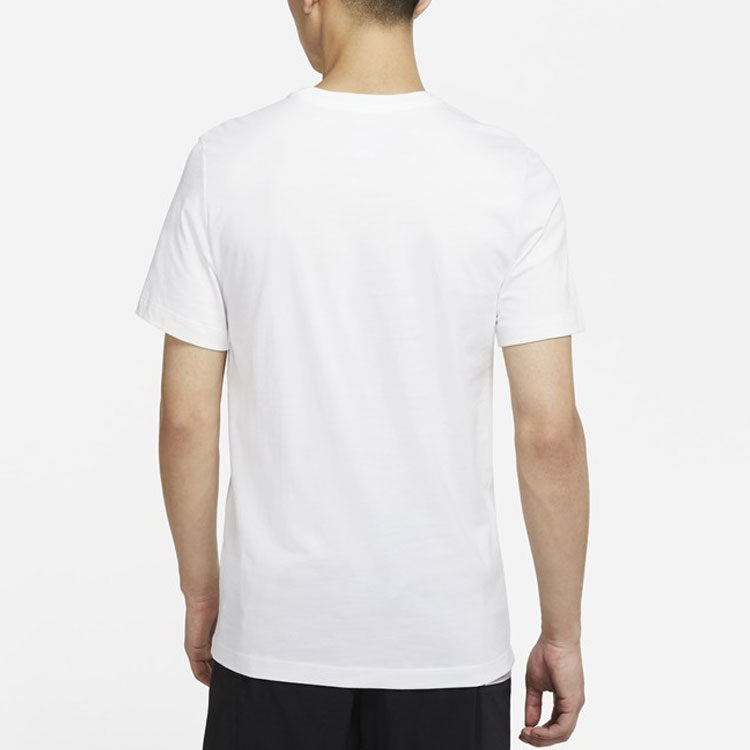Nike Sportswear Pattern Printing Sports Round Neck Short Sleeve White DB6158-100
