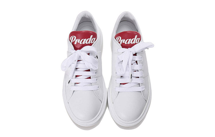 (WMNS) PRADA Leather Platform Sneakers 'White with Red Tongue' 1E368L_3KWG_F0970_F_045