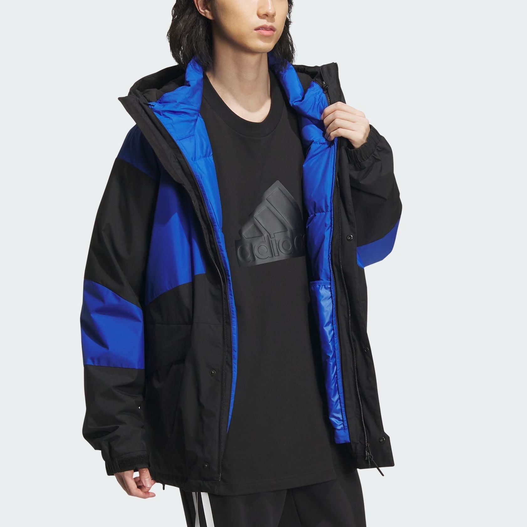 adidas Snow Sport-Inspired 3-In-1 Down Jacket 'Black Blue' IU2676