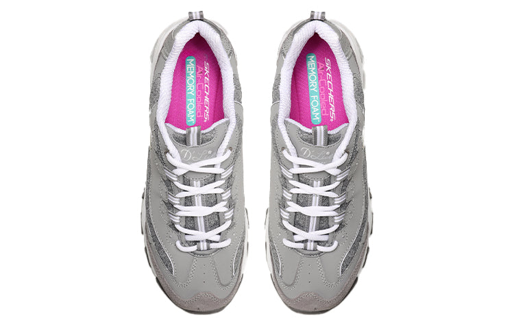 (WMNS) Skechers D'Lites Low-Top Running Shoes Grey 11936-GYW