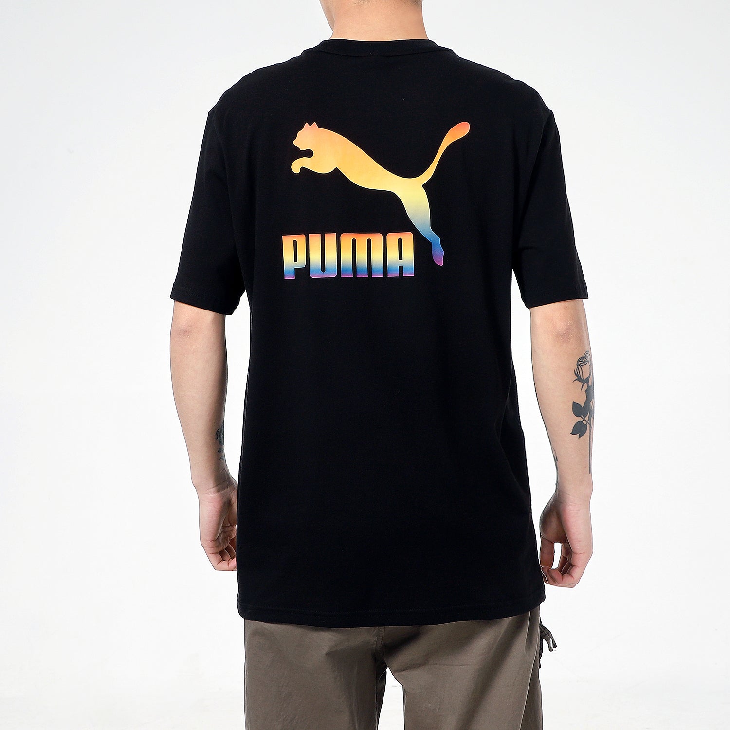 PUMA Rainbow Logo Tee 'Black' 534095-01