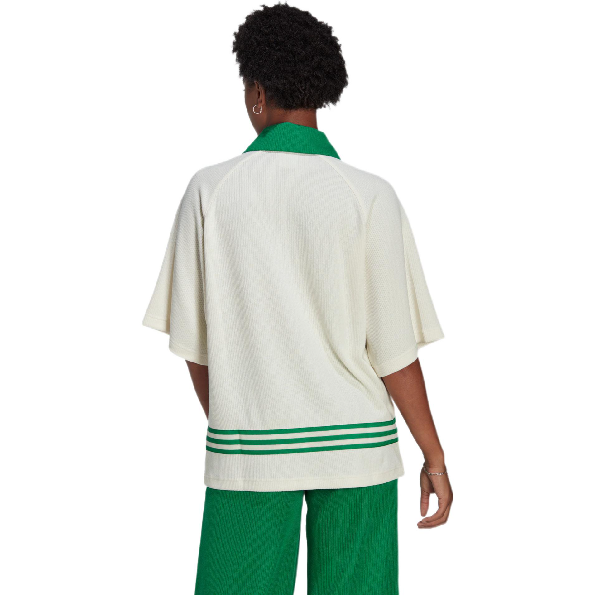 (WMNS) adidas Adicolor 70s Neck T-shirt Asia Sizing 'White Green' IB2032