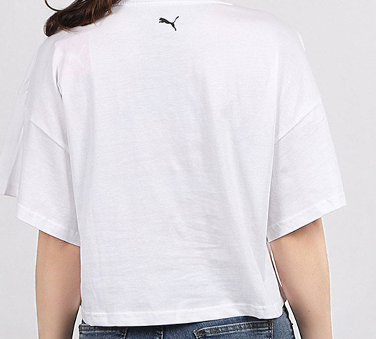 (WMNS) PUMA Chest Large Logo Printing Short Sleeve White 582808-52