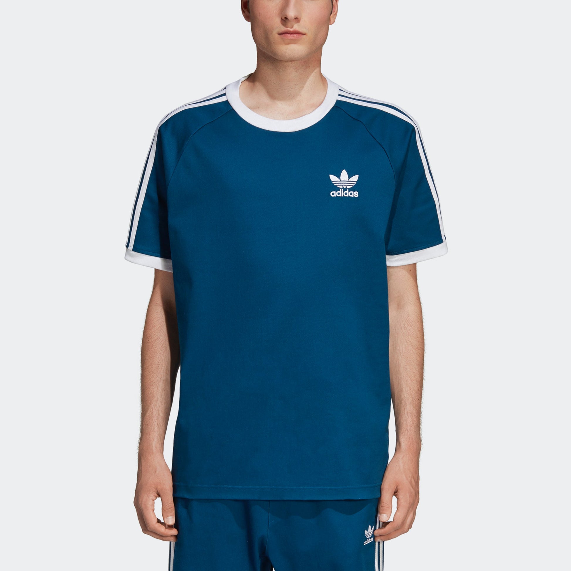 adidas originals Cw Tee Logo Embroidered Stripe Sports Round Neck Short Sleeve DV1631
