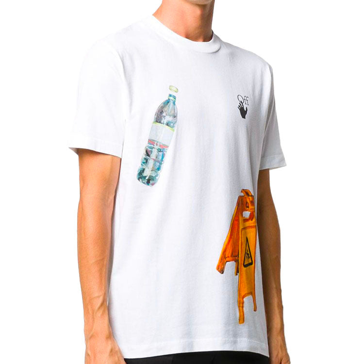Off-White Pascal Applique Casual Tee Men's White OMAA027F20FAB0050110