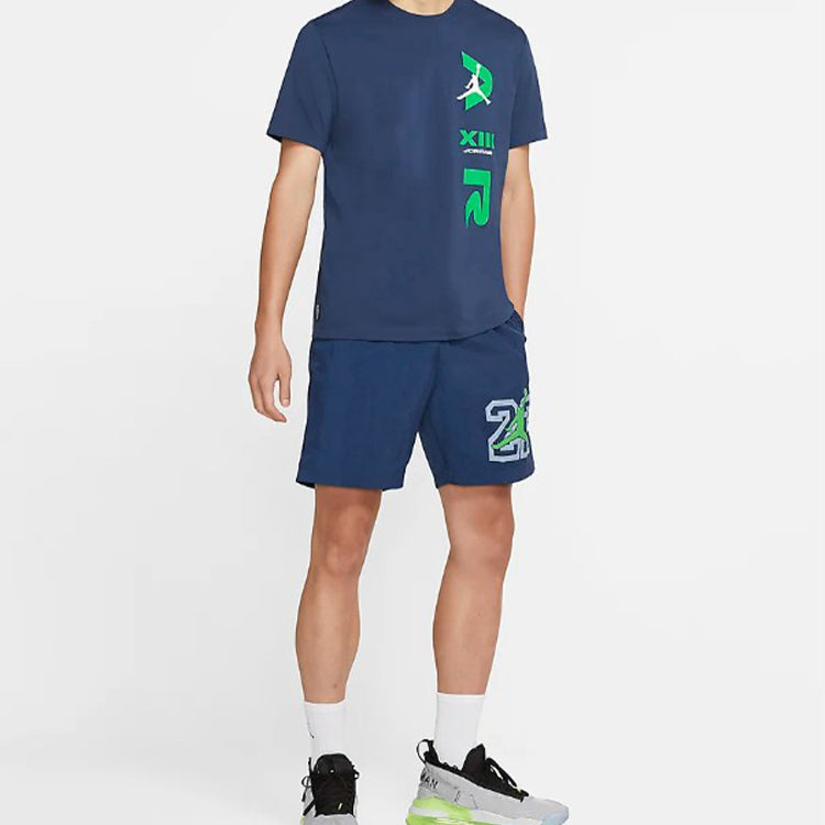 Air Jordan LEGACY AJ13 Short Sleeve Sports Blue CW0796-414