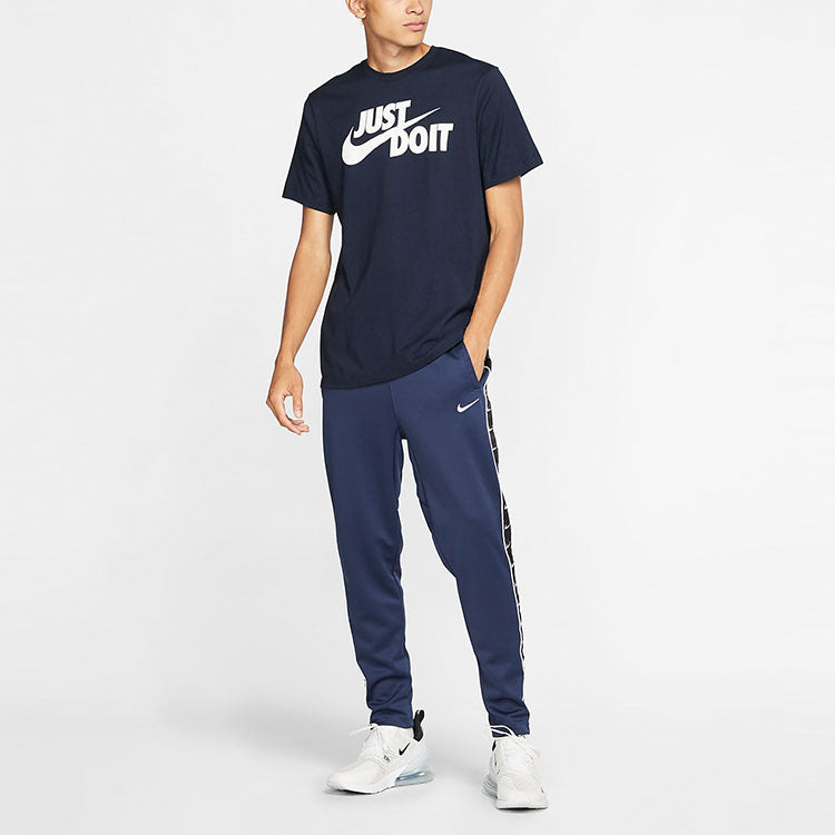 Nike Nsw Tee Just Do It Casual Sports Round Neck Short Sleeve Dark Blue AR5006-451