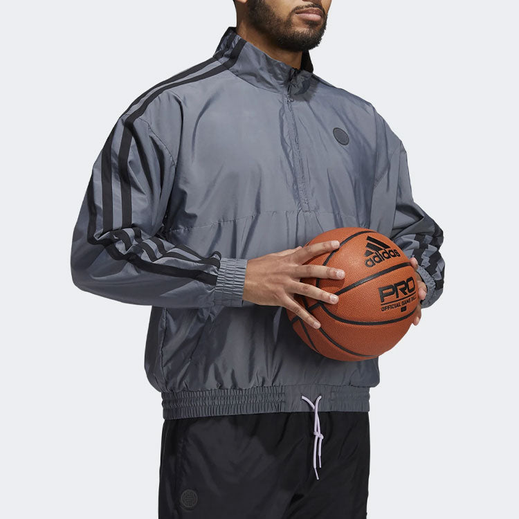 Men's adidas Zipper Sports Jacket Gray GV4675