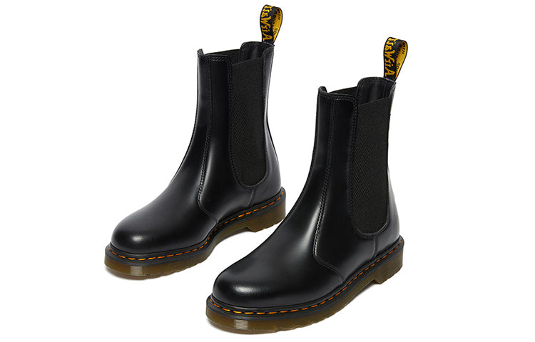 (WMNS) Dr. Martens 2976 Hi Smooth Leather Chelsea Boots 'Black' 26964001