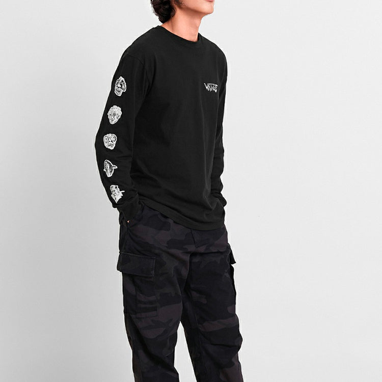 Vans Rowan Pro Logo Printing Long Sleeves Couple Style Black VN0A4MQCBLK