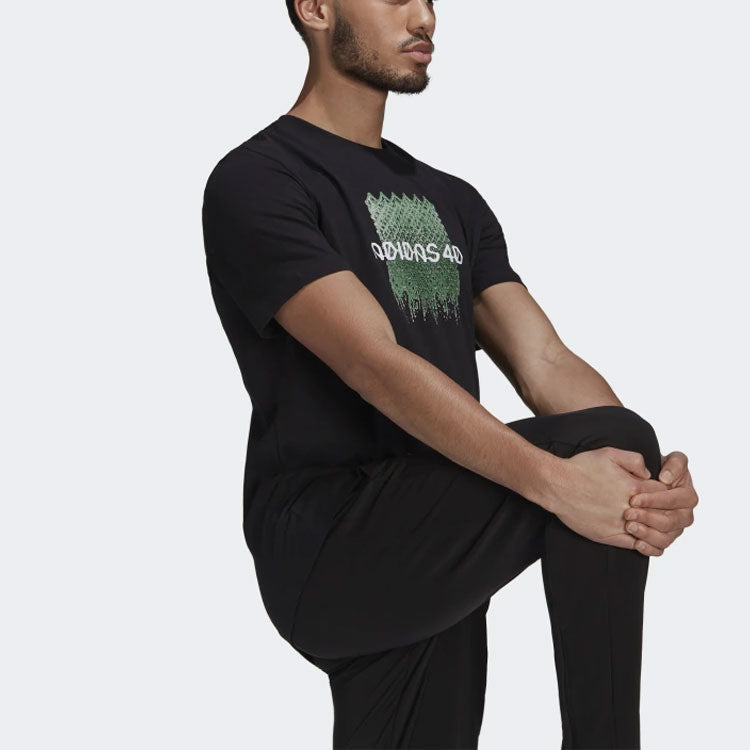 adidas 4d Gpx Tee M Casual Sports Round Neck Short Sleeve Black GJ6477