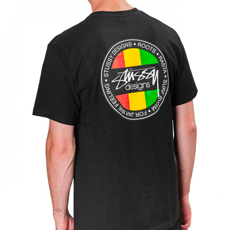 Stussy Surf Dot Tee Back Printing Short Sleeve Unisex Black 1904392