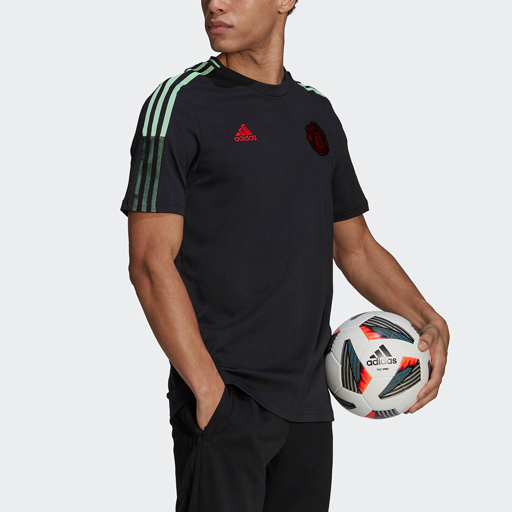 adidas MENS Mufc Tee Manchester United Football Short Sleeve Black GR9579