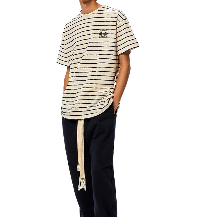 Men's LOEWE Stripe Short Sleeve White H6109650PC-2396