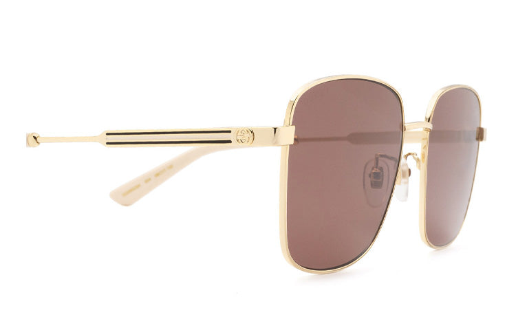 (WMNS) Gucci square frame Metallic Sunglasses Brown GG0852SK-004