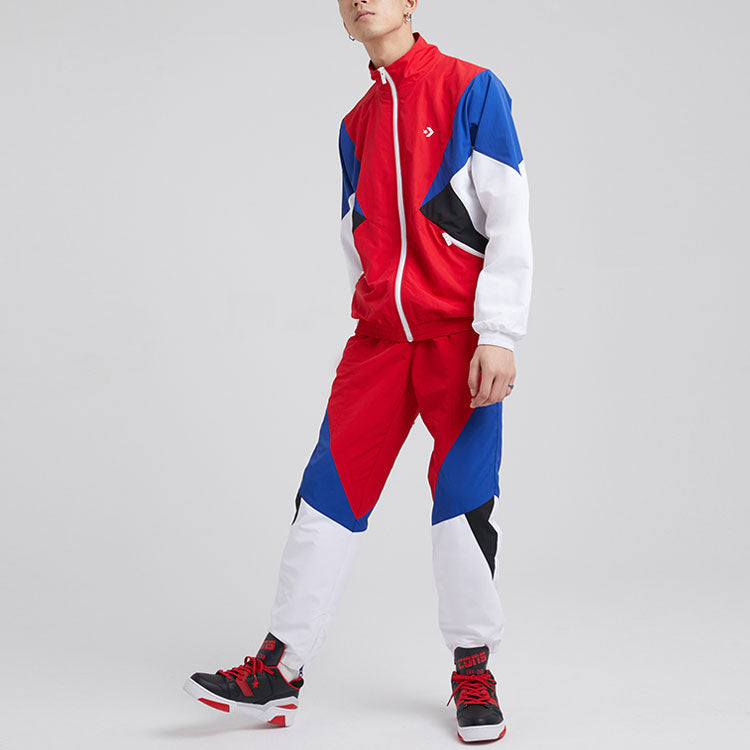 Men's Converse Classic Colorblock Jacket Red 10018363-A01