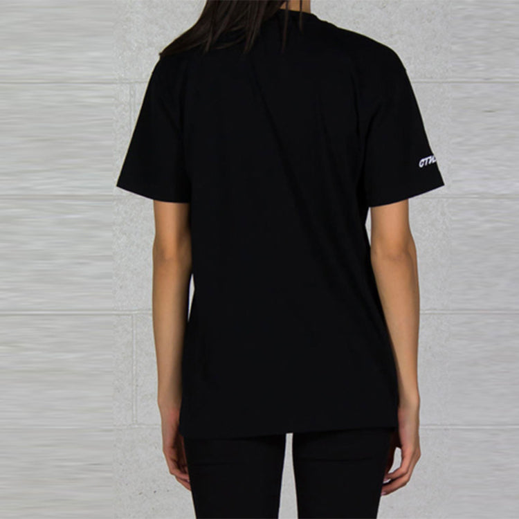 Men's HERON PRESTON Painting Printing Short Sleeve Black HWAA007R196320261088