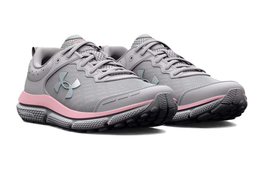 (GS) Under Armour Charged Assert 10 Running Shoes 'Grey Pink' 3026192-100