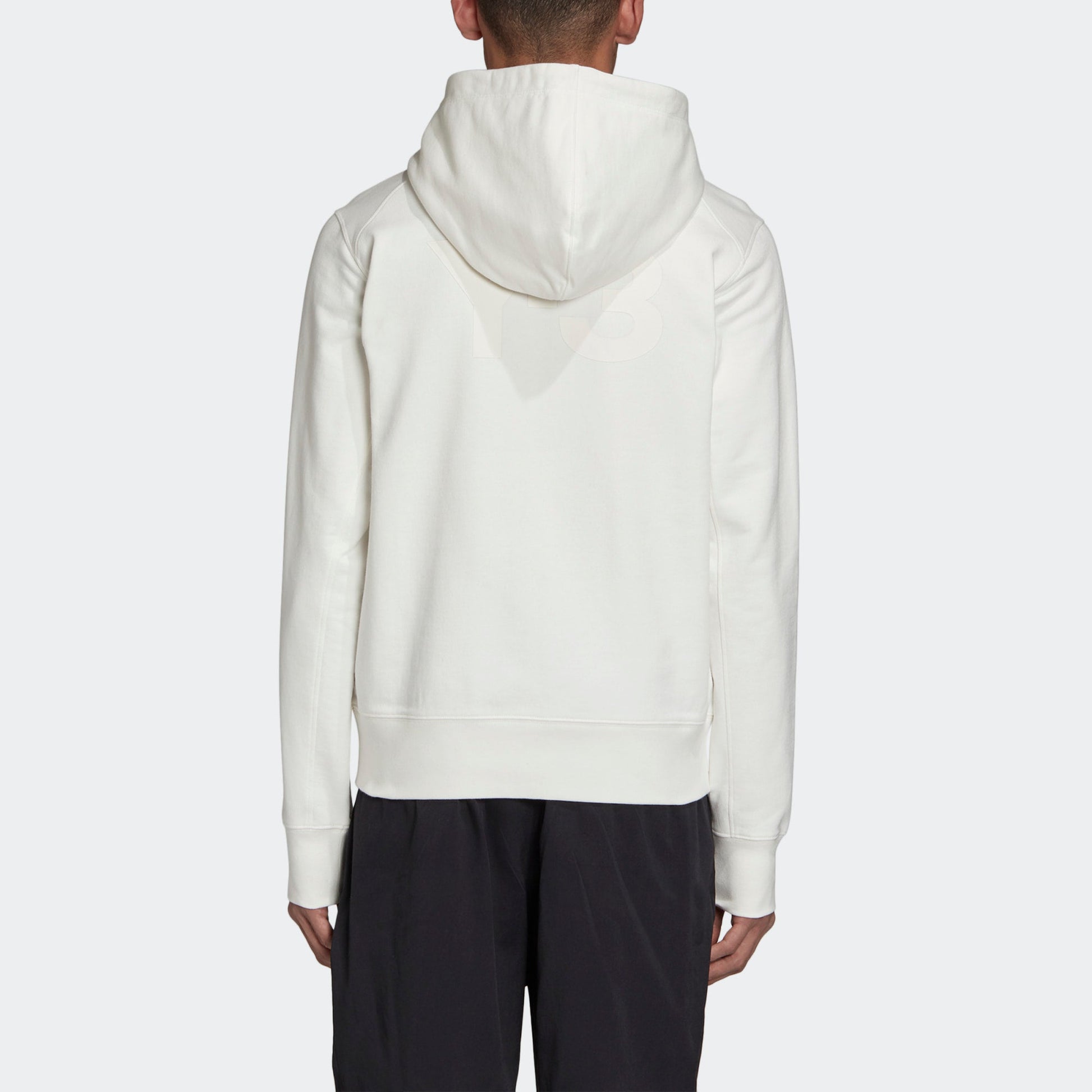 Men's Y-3 SS21 Solid Color Logo Minimalistic Zipper White FN3364