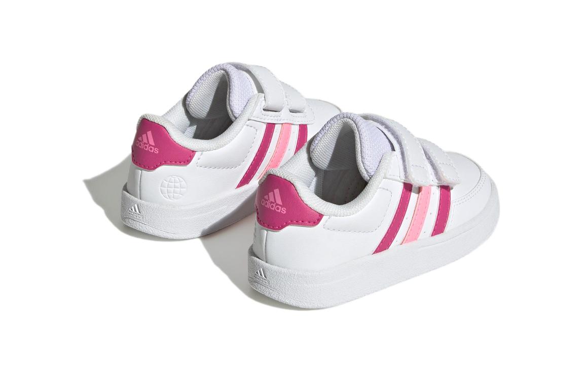 (TD) adidas Breaknet Lifestyle Court Two-Strap Hook-and-Loop 'White Pink' HP8973