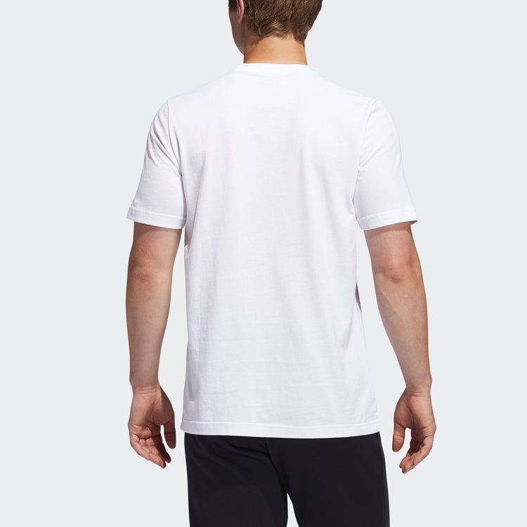 adidas 618 Pre Olympic Training Sports Printing Short Sleeve White GT7753