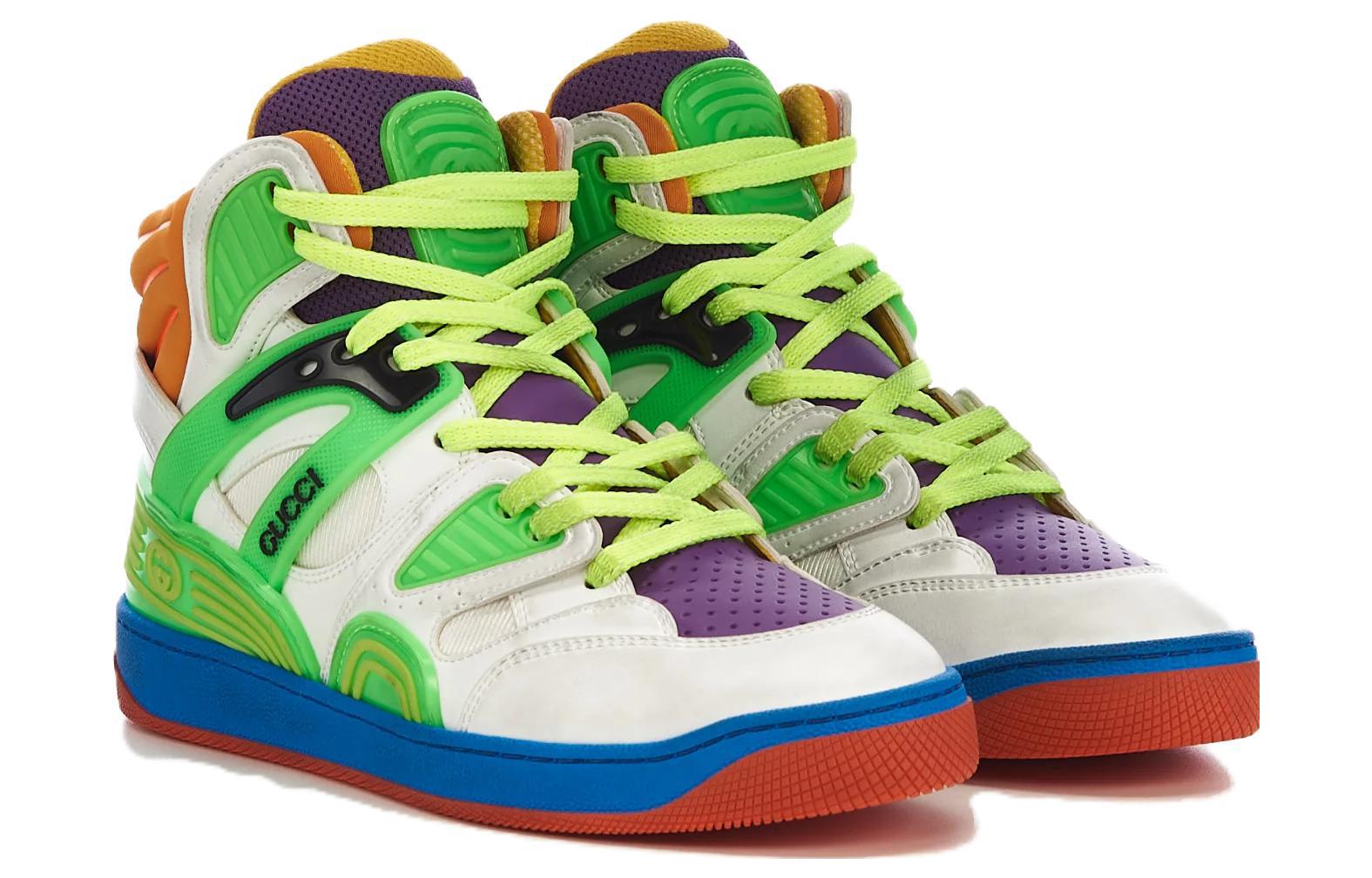 (WMNS) Gucci Basket High'White Green Purple' 661310-2SH80-9062