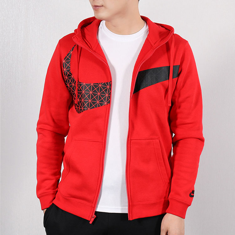 Nike Big Swoosh LOGO Large Hooded Jacket Red BV5822-650