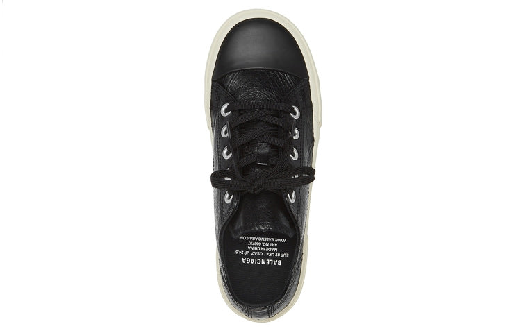 (WMNS) Balenciaga Paris Low Top Sneakers 'Black Leather and White Rubber' 688757W3RCB1090