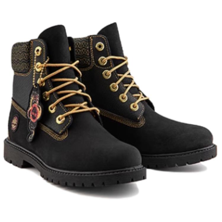 (WMNS) Timberland Lunar New Year 6 Inch Lace Up Boots 'Black Nubuck' A62TM
