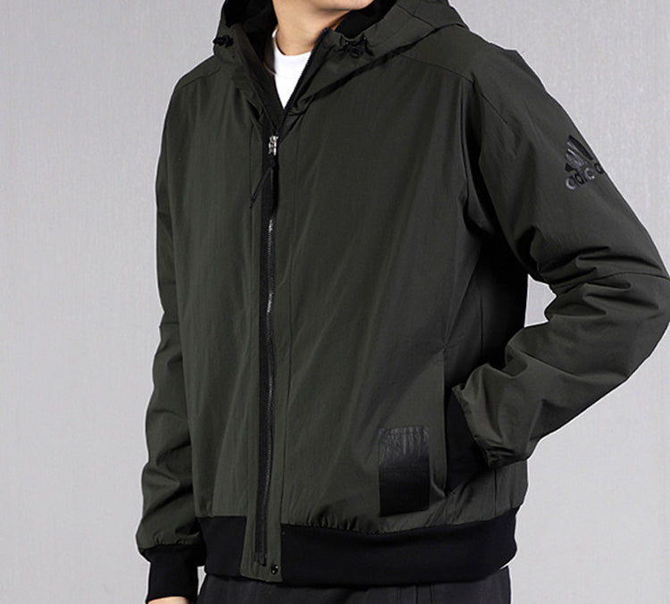 adidas Sports Hooded Jacket Men Dark Brown FJ0257