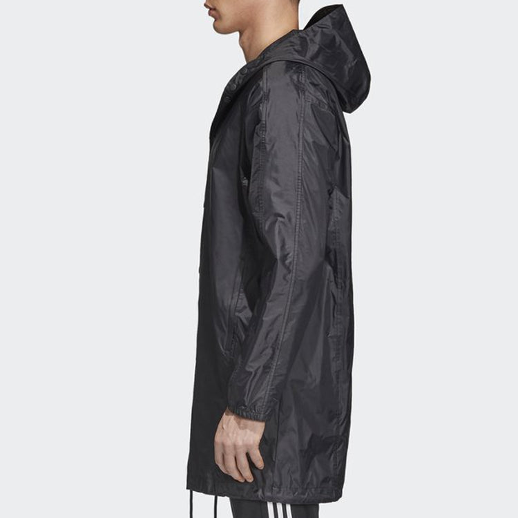 adidas originals Athleisure Casual Sports Long Jacket Black CW1317
